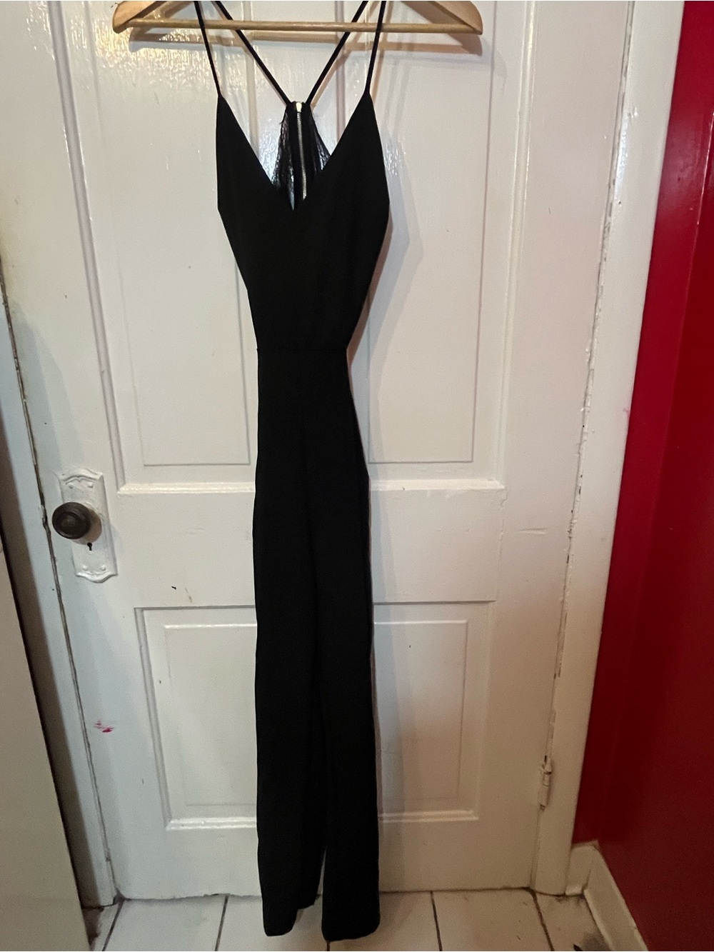 Fashion Nova Black Strappy V-Neck Jumpsuit